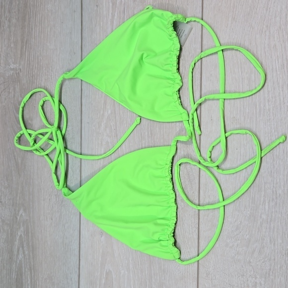 NWOT Good American Women Chartreuse Bikini Top swim sz 5/2XL - Picture 3 of 9